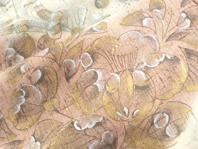 平和屋着物●訪問着　紬地　辻が花　手描き　金彩　正絹　逸品　CAAW8155yc