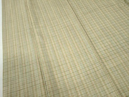 平和屋着物●上質な紬　格子柄　正絹　逸品　CAAW8157yc