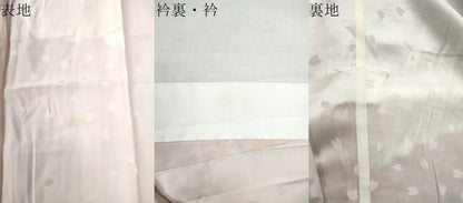 平和屋着物●長襦袢　無双仕立て　雲取り舞桜地紋　正絹　逸品　CAAW8160yc