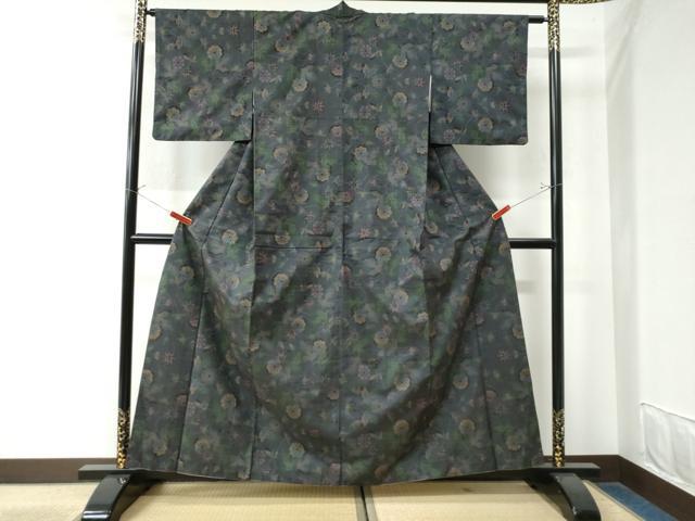 平和屋着物●本場大島紬　7マルキ　枝花文　正絹　逸品　CAAW8184yc