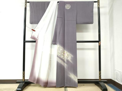 平和屋着物●訪問着 作家物 刺繍 貝紫 鳳凰花鳥文 暈し染め 金彩 鈴乃屋扱い 正絹 逸品 CAAW8190yc