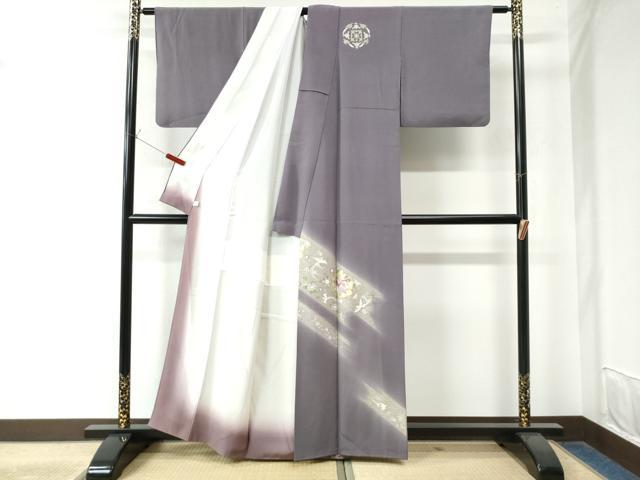 平和屋着物●訪問着 作家物 刺繍 貝紫 鳳凰花鳥文 暈し染め 金彩 鈴乃屋扱い 正絹 逸品 CAAW8190yc