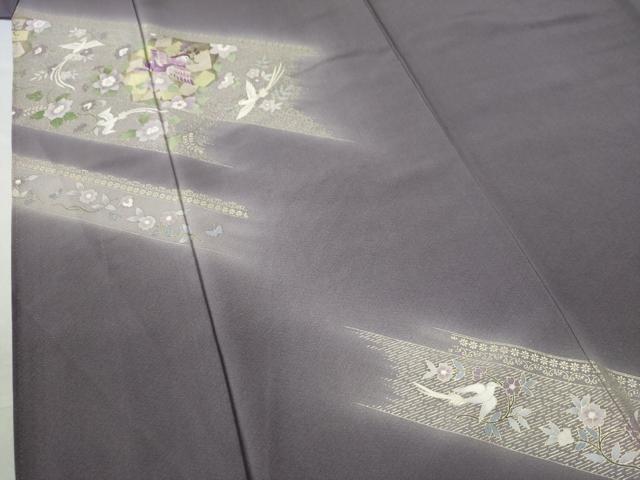 平和屋着物●訪問着 作家物 刺繍 貝紫 鳳凰花鳥文 暈し染め 金彩 鈴乃屋扱い 正絹 逸品 CAAW8190yc