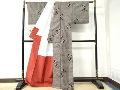 平和屋着物●本場大島紬 9マルキ 吉祥花文 正絹 逸品 CAAW8215yc