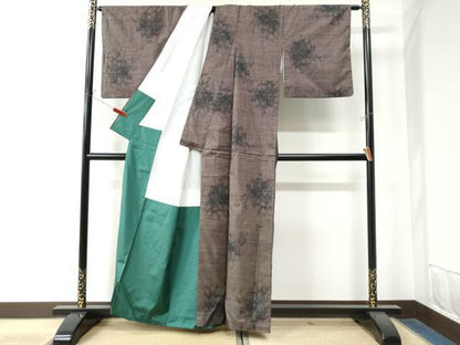 平和屋着物●本場大島紬　9マルキ　草花文　正絹　逸品　CAAW8224yc