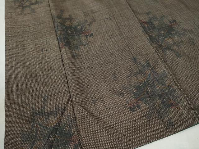 平和屋着物●本場大島紬　9マルキ　草花文　正絹　逸品　CAAW8224yc