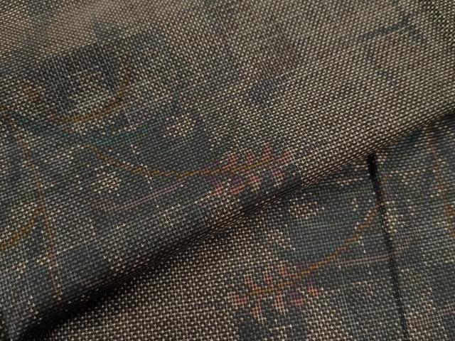 平和屋着物●本場大島紬　9マルキ　草花文　正絹　逸品　CAAW8224yc