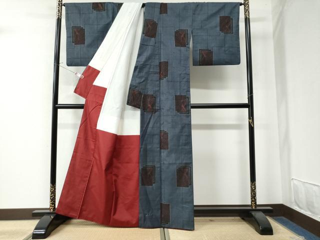 平和屋着物●本場大島紬　7マルキ　色紙重ね吉祥文　正絹　逸品　CAAW8226yc