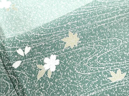 平和屋着物●訪問着 友禅 竜田川枝花文 たたき染め 正絹 逸品 CAAW8254yc