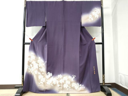 平和屋着物●螺鈿作家 藤本隆士 訪問着 胡蝶蘭 暈し染め 金彩 京都きもの友禅扱い 正絹 逸品 CAAW8261yc