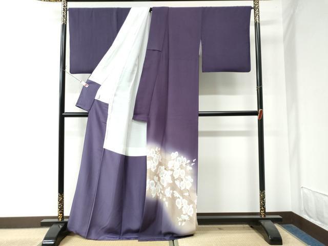 平和屋着物●螺鈿作家 藤本隆士 訪問着 胡蝶蘭 暈し染め 金彩 京都きもの友禅扱い 正絹 逸品 CAAW8261yc