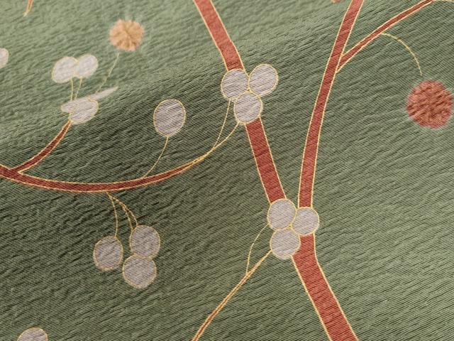 平和屋着物●上質な小紋 絞り 枝花文 金彩 正絹 逸品 CAAW8265yc
