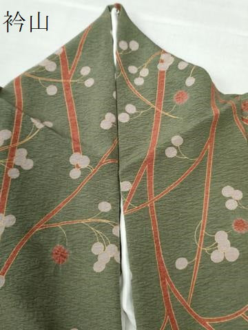 平和屋着物●上質な小紋 絞り 枝花文 金彩 正絹 逸品 CAAW8265yc