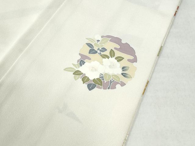 平和屋着物●訪問着　駒刺繍　鬘帯雪輪花蝶文　金彩　正絹　逸品　CABE2860yc