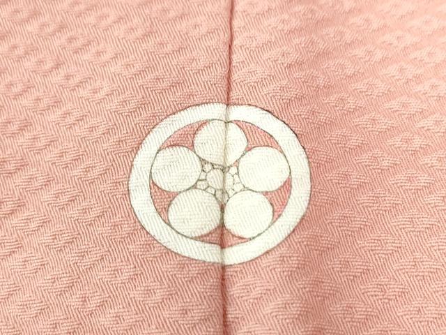平和屋着物●上質な色無地 菱鹿の子地紋 薄紅色 正絹 逸品 CAAW8290yc