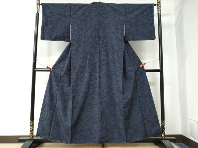 平和屋着物●結城紬 草花文 正絹 逸品 未使用 CAAW8294yc