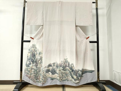 平和屋着物●京加賀友禅　松本健一　色留袖　遠山樹林文　暈し染め　正絹　逸品　CAAW8310yc