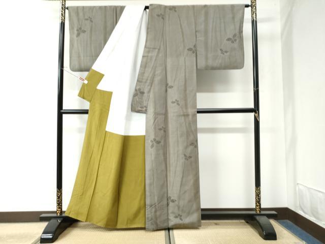 平和屋着物●上質な紬　絞り　舞蝶文　正絹　逸品　CAAW8328yc