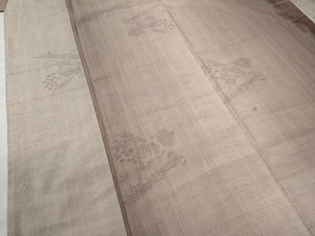平和屋着物●結城紬 80亀甲 飛び亀甲柄 葡萄蔦の葉文 正絹 逸品 CAAW8331yc