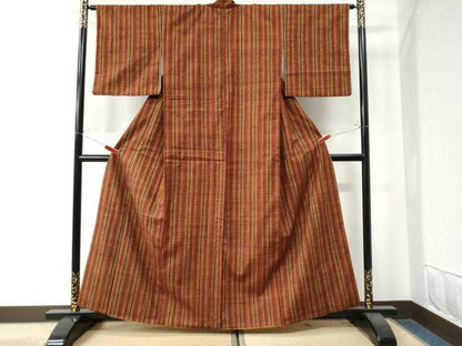 平和屋着物●上質な紬 間道 正絹 逸品 CAAW8334yc