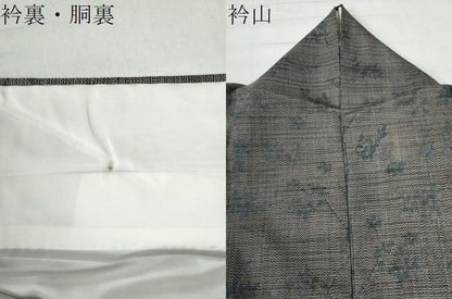 平和屋着物●上質な紬　枝花文　正絹　逸品　CAAW8339yc