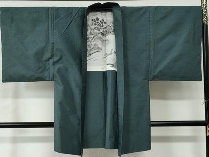 平和屋着物●男性 本場大島紬 アンサンブル 格子 正絹 逸品 CAAW8347yc