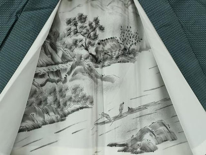平和屋着物●男性 本場大島紬 アンサンブル 格子 正絹 逸品 CAAW8347yc