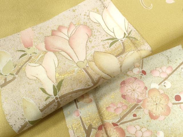 平和屋着物●訪問着　色紙椿枝花文　金彩　正絹　逸品　CAAW8354yc