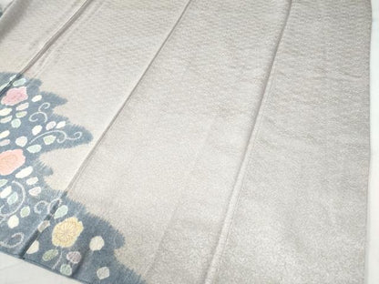 平和屋着物●訪問着 絞り 芝草梅花唐草文 金彩 ロング丈 正絹 逸品 CAAW8371yc