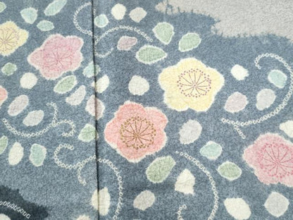 平和屋着物●訪問着 絞り 芝草梅花唐草文 金彩 ロング丈 正絹 逸品 CAAW8371yc