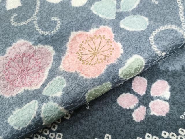 平和屋着物●訪問着 絞り 芝草梅花唐草文 金彩 ロング丈 正絹 逸品 CAAW8371yc