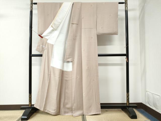 平和屋着物●上質な小紋 総刺繍 草花丸文 正絹 逸品 未使用 CAAW8374yc