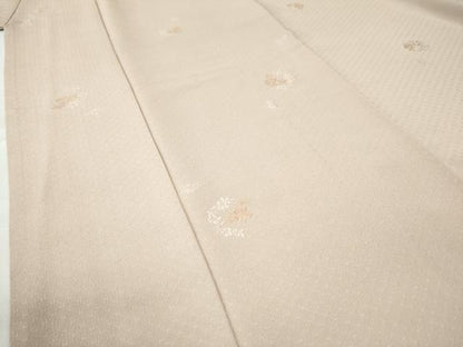 平和屋着物●上質な小紋 総刺繍 草花丸文 正絹 逸品 未使用 CAAW8374yc