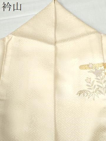 平和屋着物○訪問着駒刺繍 エ霞草花文 暈し染め 金彩