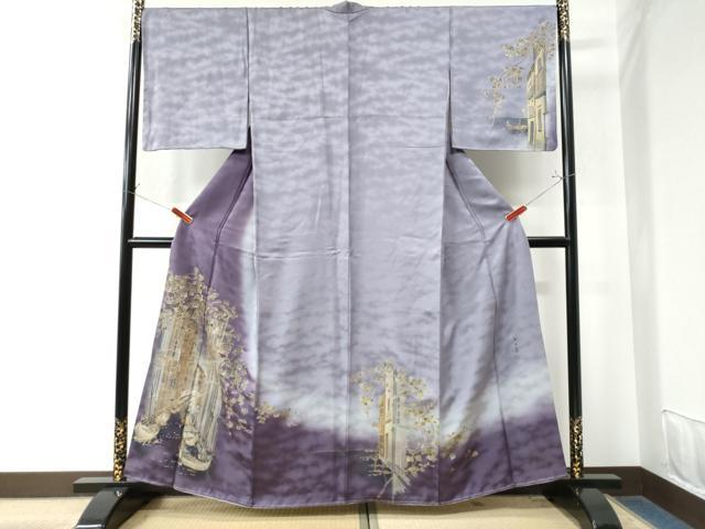 平和屋着物●螺鈿作家 甲斐泰造 訪問着 西洋風景文南天文 暈し染め 金彩 正絹 逸品 未使用 CAAW8376yc