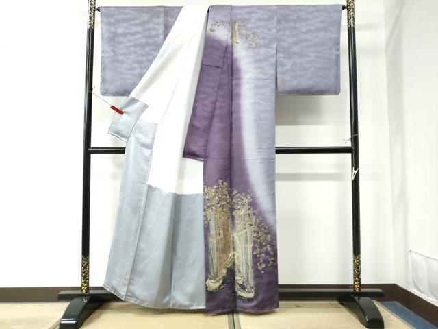 平和屋着物●螺鈿作家 甲斐泰造 訪問着 西洋風景文南天文 暈し染め 金彩 正絹 逸品 未使用 CAAW8376yc