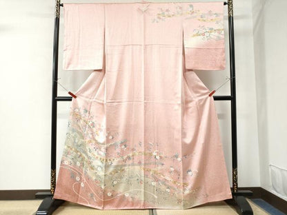 平和屋着物●訪問着　鬘帯吉祥菊花文　暈し染め　金彩　正絹　逸品　未使用　CAAW8379yc