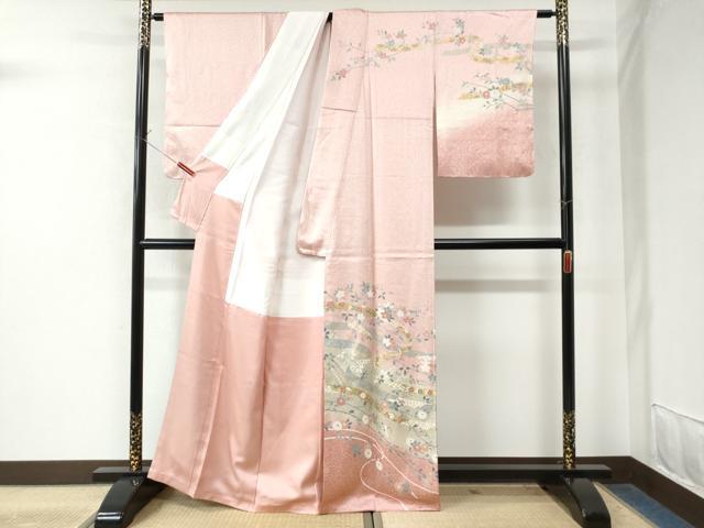 平和屋着物●訪問着　鬘帯吉祥菊花文　暈し染め　金彩　正絹　逸品　未使用　CAAW8379yc