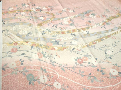 平和屋着物●訪問着　鬘帯吉祥菊花文　暈し染め　金彩　正絹　逸品　未使用　CAAW8379yc
