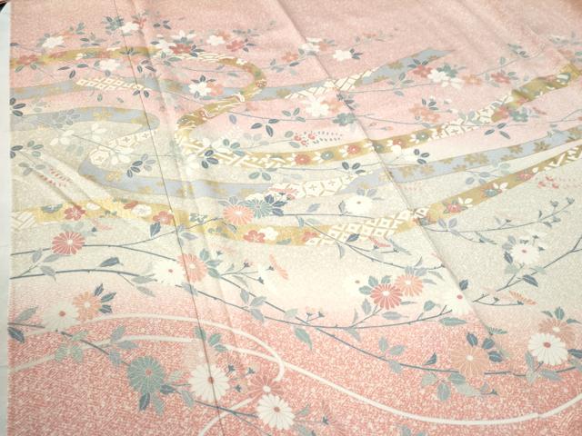平和屋着物●訪問着　鬘帯吉祥菊花文　暈し染め　金彩　正絹　逸品　未使用　CAAW8379yc