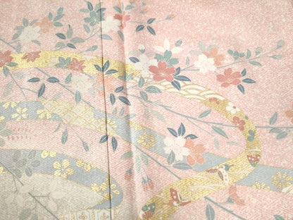 平和屋着物●訪問着　鬘帯吉祥菊花文　暈し染め　金彩　正絹　逸品　未使用　CAAW8379yc