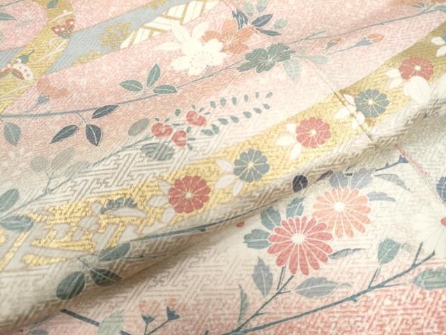 平和屋着物●訪問着　鬘帯吉祥菊花文　暈し染め　金彩　正絹　逸品　未使用　CAAW8379yc