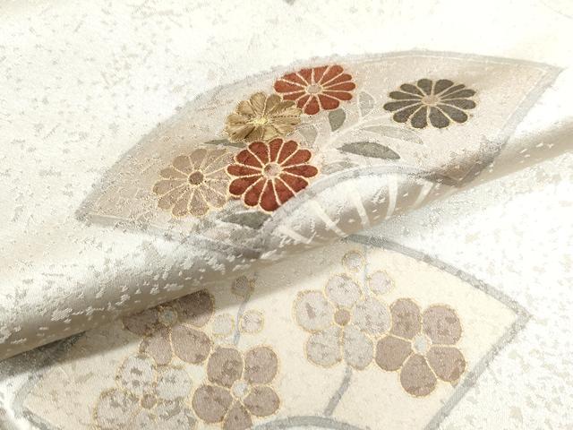 平和屋着物●訪問着 刺繍 扇面吉祥花文 金彩 正絹 逸品 CAAW8390yc