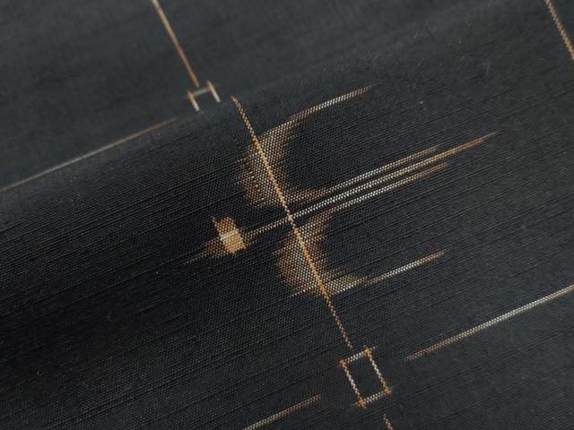 平和屋着物●本場琉球紬 絣文様 黒地 正絹 逸品 CAAW8394yc