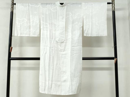 平和屋着物●長襦袢　無双仕立て　片輪車雲取り立波花地紋　洗える着物　CAAW8395yc