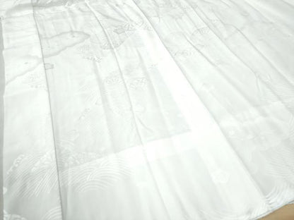 平和屋着物●長襦袢　無双仕立て　片輪車雲取り立波花地紋　洗える着物　CAAW8395yc