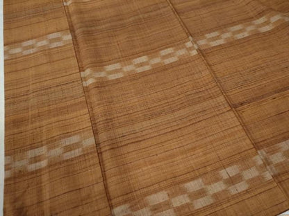 平和屋着物●上質な紬　横段吉祥文　正絹　逸品　CAAW8397yc