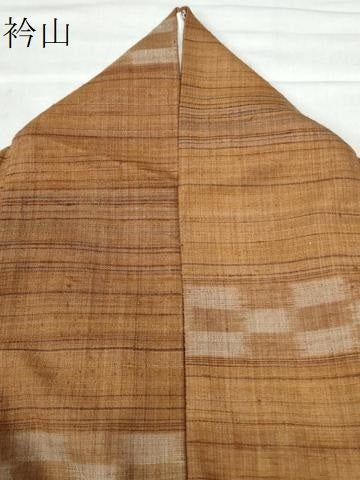 平和屋着物●上質な紬　横段吉祥文　正絹　逸品　CAAW8397yc