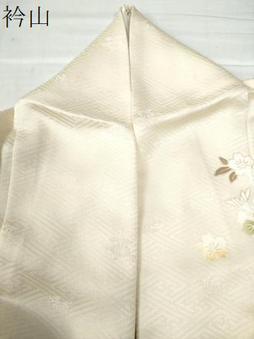 平和屋着物●訪問着 駒刺繍 鬘帯吉祥松竹梅花文 金彩 正絹 逸品 CAAW8400yc