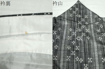 平和屋着物●上質な紬　絣文様　正絹　逸品　CAAW8423yc